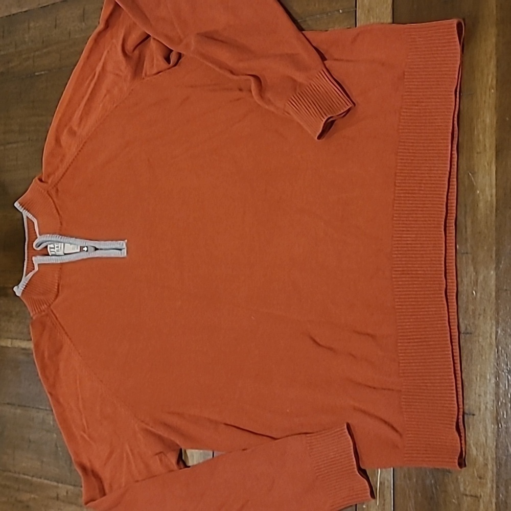 Duluth Trading Company Orange 1/4 zip Sweater M